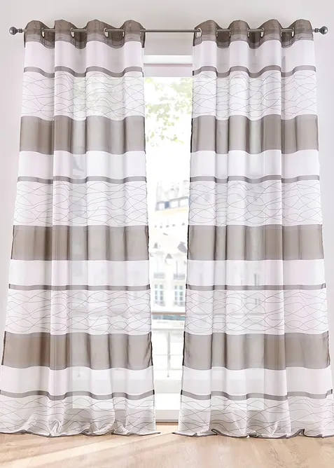 Transparent gardin med tv&auml;rr&auml;nder (1-pack), bonprix