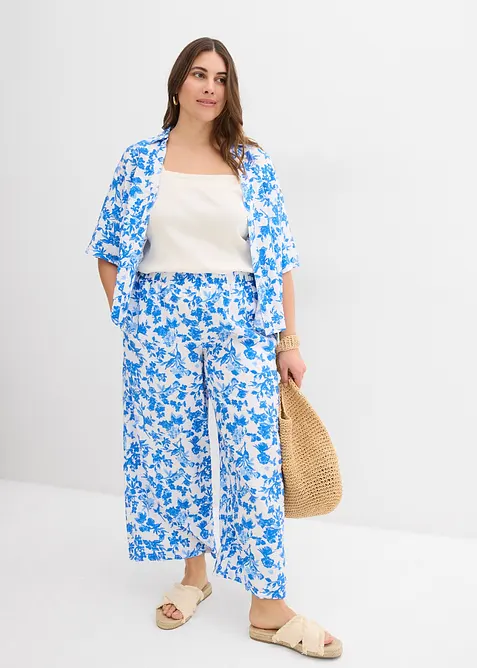 Kort&auml;rmad blus i mjuk viskosmix, bonprix