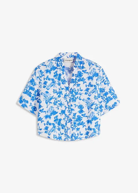 Kort&auml;rmad blus i mjuk viskosmix, bonprix