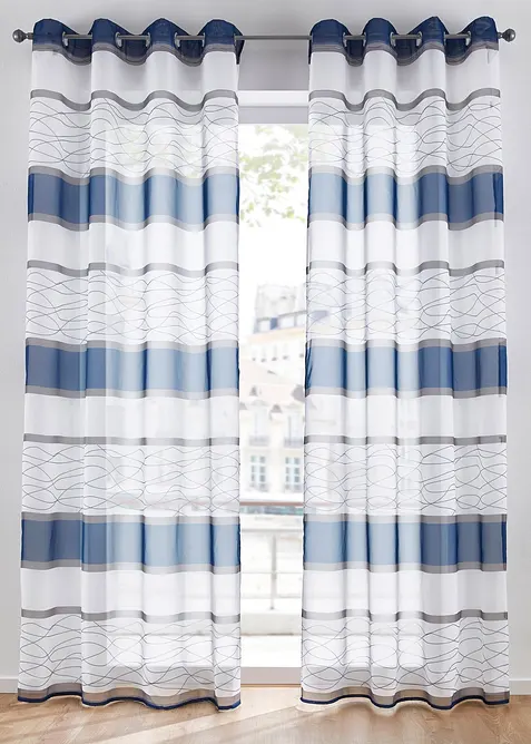 Gardin med &aring;tervunnen polyester (1-pack), bonprix