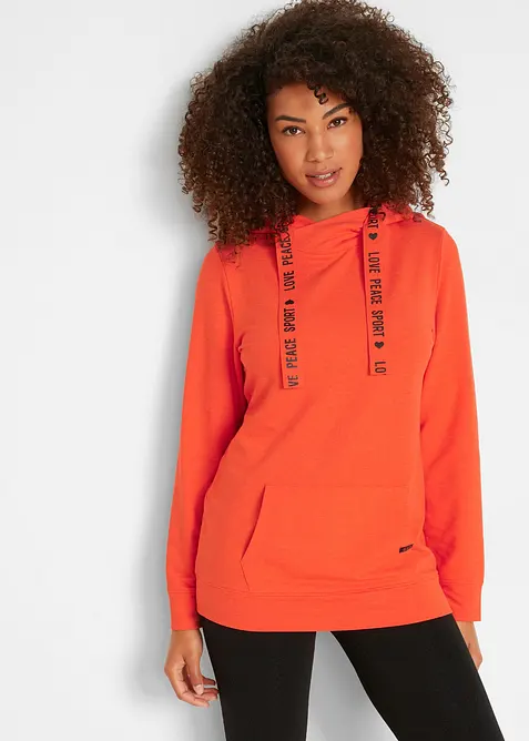 Sweatshirt med huva i mjuk viskosmix, bonprix