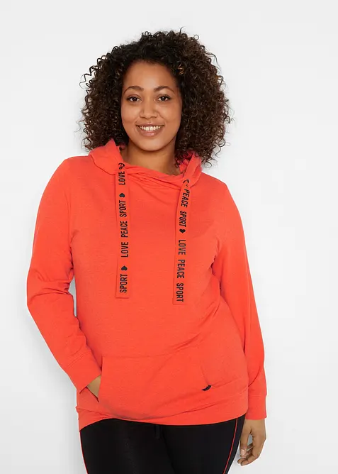 Sweatshirt med huva i mjuk viskosmix, bonprix