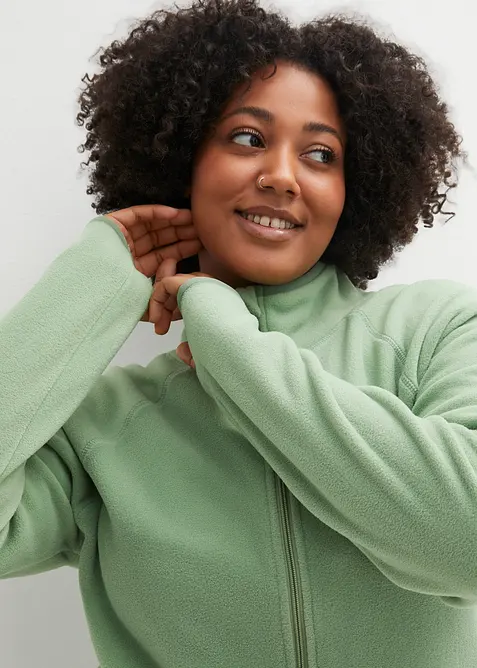 Fleecejacka med fickor med dragkedja, bonprix