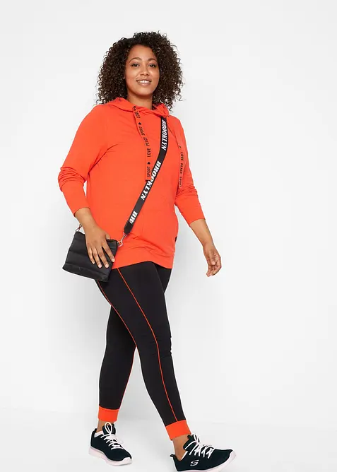 Sweatshirt med huva i mjuk viskosmix, bonprix