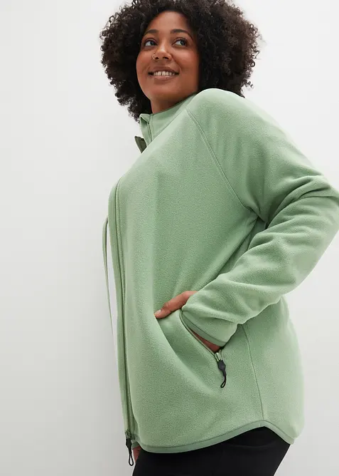 Fleecejacka med fickor med dragkedja, bonprix