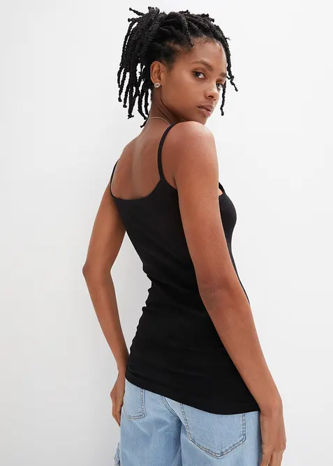 Linne av ren bomull och med smala axelband (2-pack), bonprix