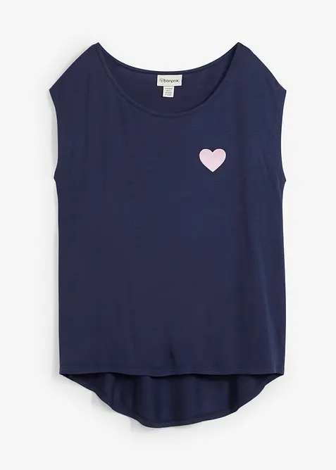 Topp i b&ouml;ljande viskosmix med  med l&auml;ngre rygg, bonprix