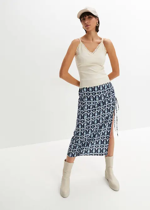 Ribbstickat linne i mjuk viskosmix (2-pack), bonprix