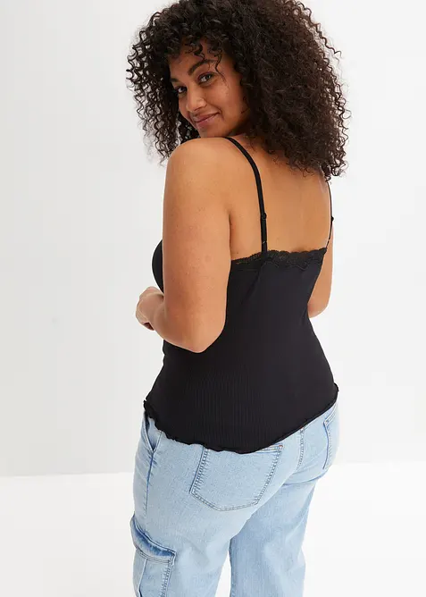 Ribbstickat linne i mjuk viskosmix (2-pack), bonprix