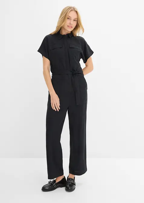 Jumpsuit med sk&auml;rp i f&ouml;ljsam lyocell, bonprix