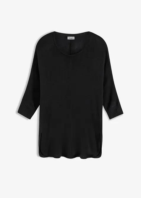 Finstickad tr&ouml;ja med 3/4-&auml;rm, bonprix