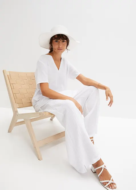 L&aring;ng muslintunika i ren bomull, bonprix