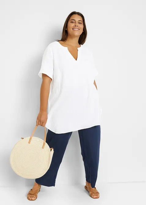 L&aring;ng muslintunika i ren bomull, bonprix