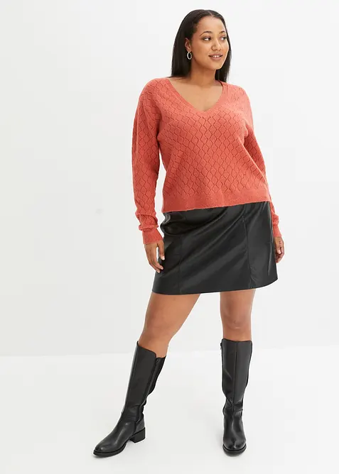 Kort h&aring;lm&ouml;nstrad tr&ouml;ja, bonprix