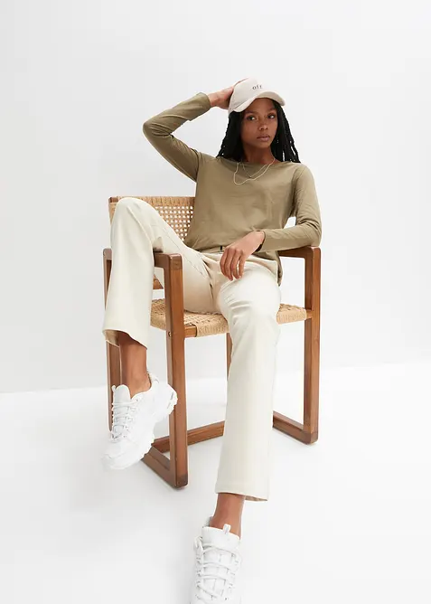 L&aring;ng&auml;rmad topp av ren bomull, bonprix