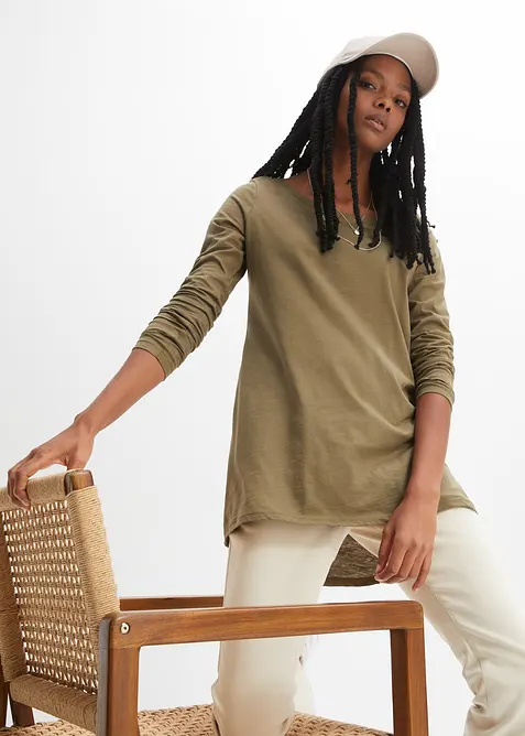 L&aring;ng&auml;rmad topp av ren bomull, bonprix