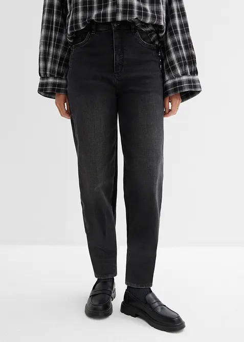 Barreljeans, High Waist, ekologisk bomull, bonprix