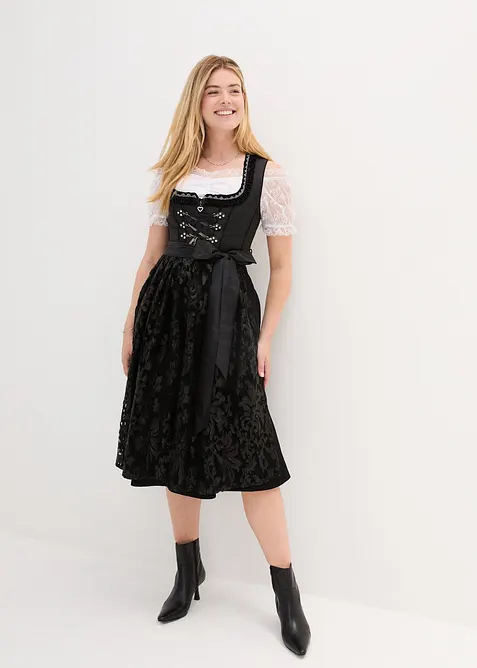 Dirndl med paljettf&ouml;rkl&auml;de (2 delar), bonprix