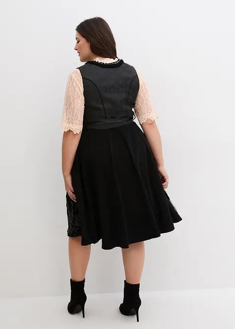 Dirndl med paljettf&ouml;rkl&auml;de (2 delar), bonprix