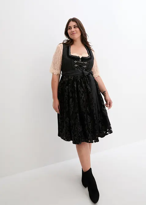 Dirndl med paljettf&ouml;rkl&auml;de (2 delar), bonprix
