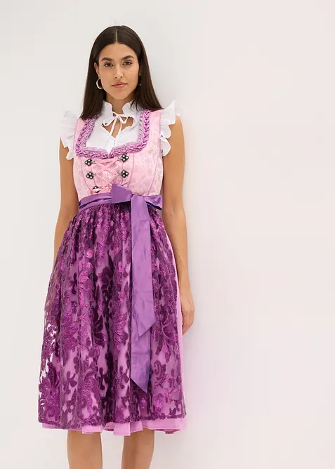 Dirndl med paljettf&ouml;rkl&auml;de (2 delar), bonprix