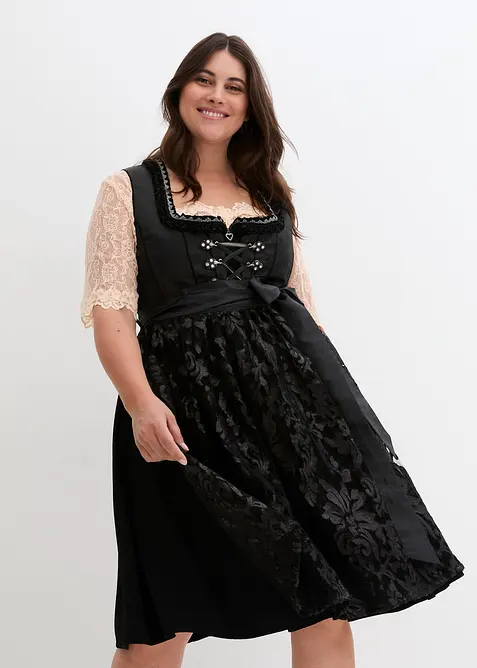 Dirndl med paljettf&ouml;rkl&auml;de (2 delar), bonprix