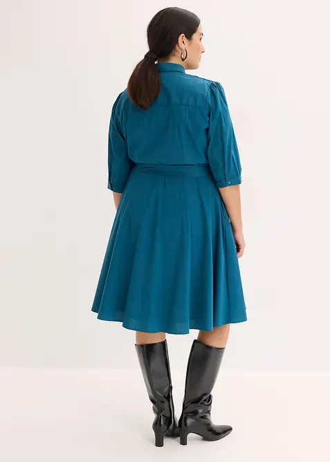 Skjortkl&auml;nning med spets och knytband, bonprix