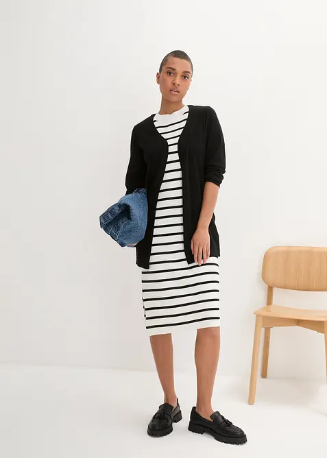 Cardigan i slubgarn av bomull, bonprix