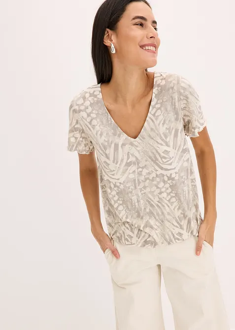 Topp med res&aring;rlinning, bonprix