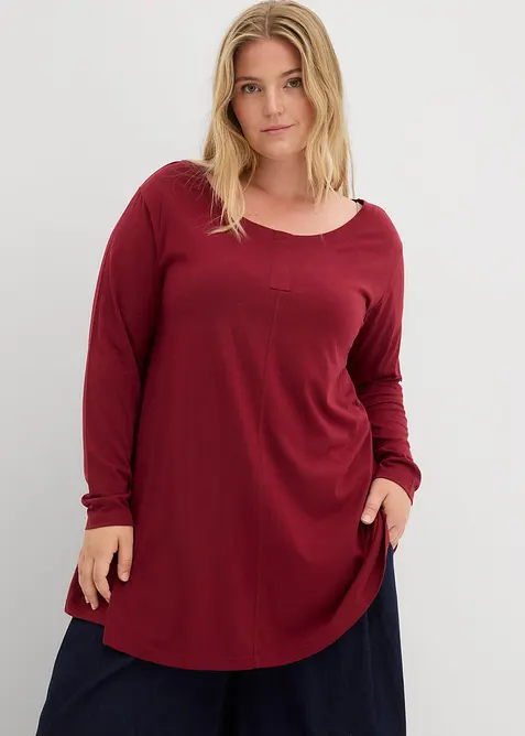 L&aring;ng&auml;rmad topp av bomull och viskos, bonprix