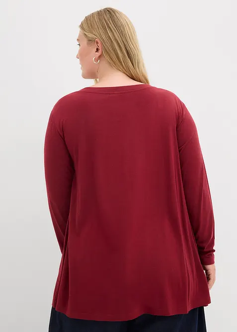 L&aring;ng&auml;rmad topp av bomull och viskos, bonprix