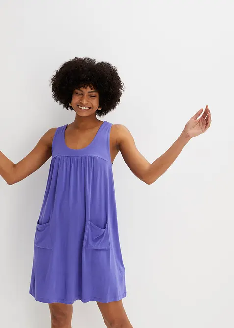 Kort jerseykl&auml;nning av mjuk viskos, bonprix