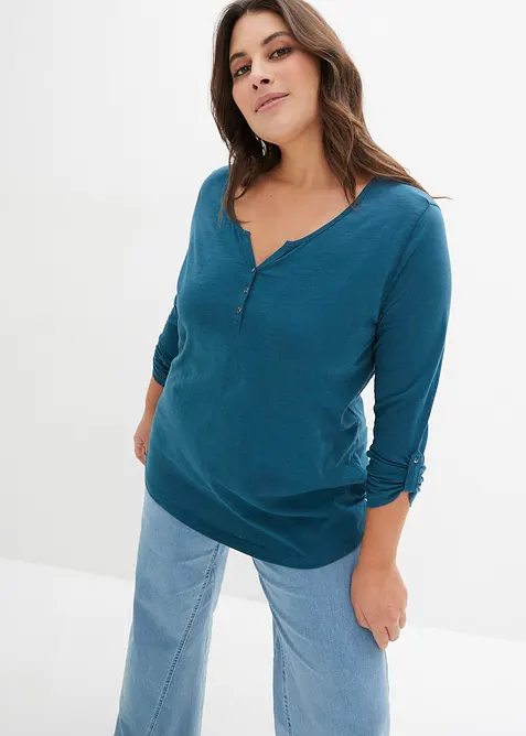 L&aring;ng&auml;rmad bomullstopp med knappsl&aring;, bonprix