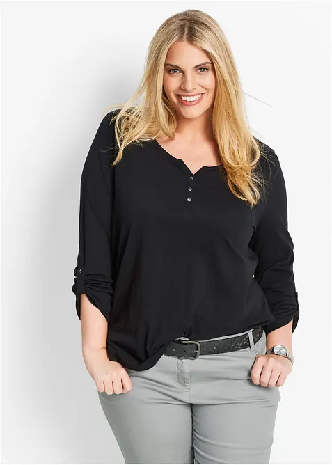 L&aring;ng&auml;rmad bomullstopp med knappsl&aring;, bonprix