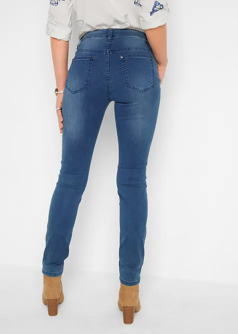 Jeans med bekv&auml;m midja, bonprix