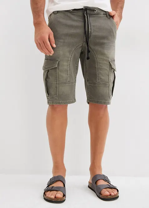 Jeansshorts i trik&aring;, Regular Fit, bonprix