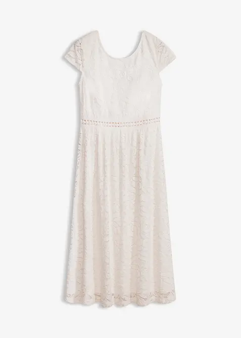 Spetskl&auml;nning med virkad inf&auml;llning i midjan, bonprix