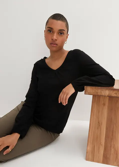 L&aring;ng&auml;rmad bomullstopp med res&aring;r, bonprix