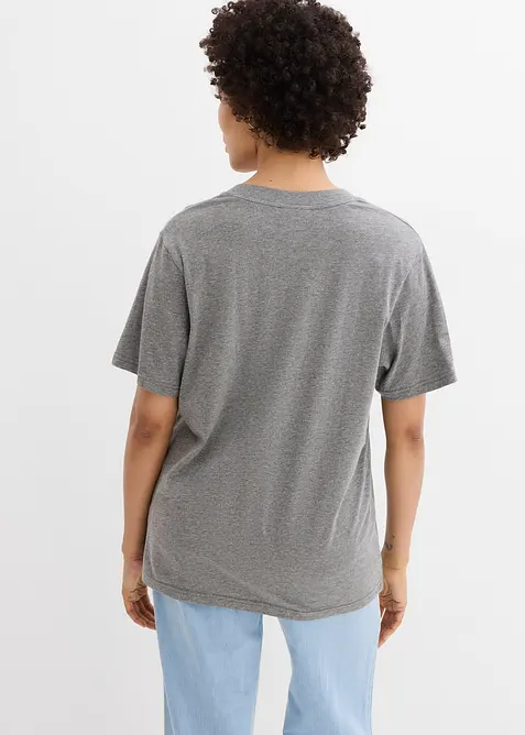 Vid l&aring;ng topp med V-ringning (5-pack), kort&auml;rmad, bonprix