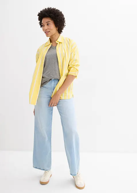 Vid l&aring;ng topp med V-ringning (5-pack), kort&auml;rmad, bonprix