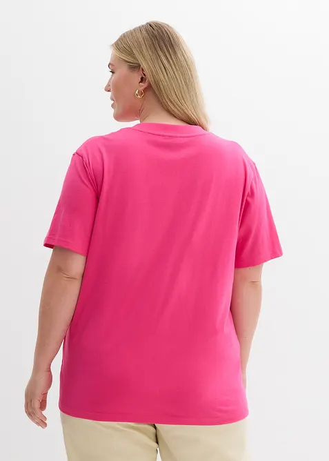 Vid l&aring;ng topp med V-ringning (5-pack), kort&auml;rmad, bonprix