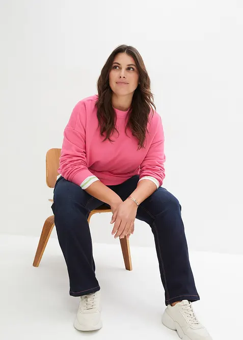 Straight Jeans Mid Waist, med bekv&auml;m midja, bonprix