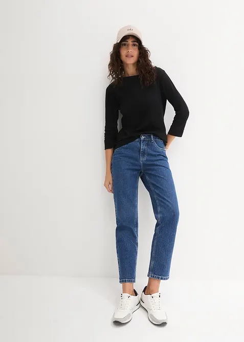 L&aring;ng&auml;rmad topp i ren ekologisk bomull, bonprix