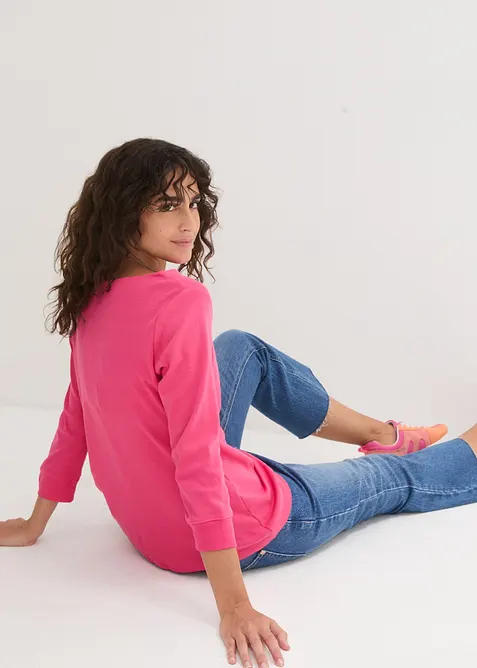 L&aring;ng&auml;rmad topp i ren ekologisk bomull, bonprix