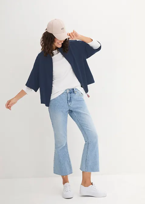 L&aring;ng&auml;rmad topp i ren ekologisk bomull, bonprix