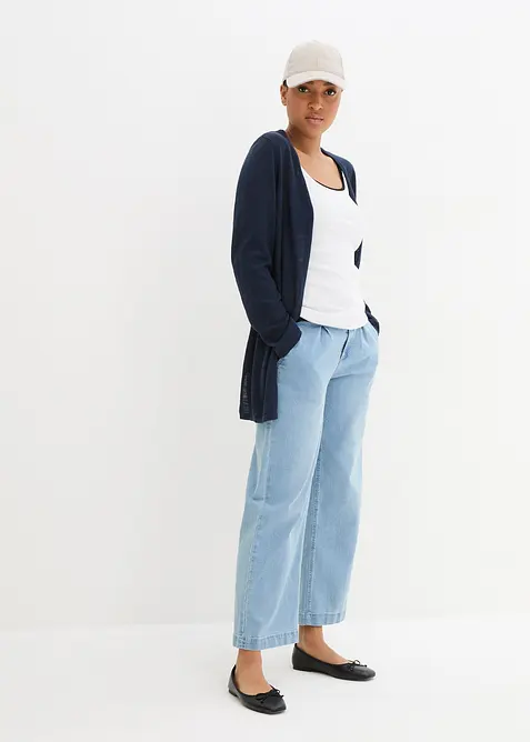 Cardigan i slubgarn av bomull, bonprix