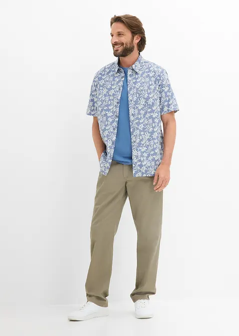 Byxa i twill av bomull, Regular Fit, Straight, bonprix