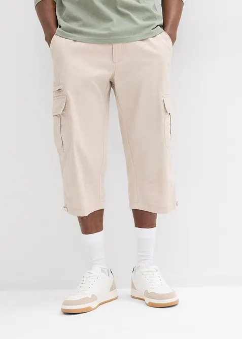 L&aring;nga cargoshorts av ren bomull, normal passform, bonprix