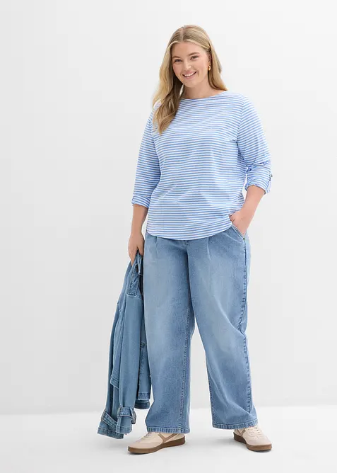 L&aring;ng&auml;rmad topp i ren bomull, bonprix