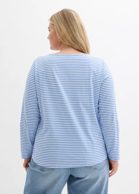 L&aring;ng&auml;rmad topp i ren bomull, bonprix